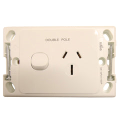 Single 15Amp Powerpoint / GPO Outlet - DOUBLE POLE