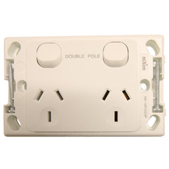 Double 10Amp Powerpoint / GPO Outlet - DOUBLE POLE