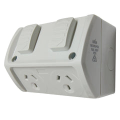 10AMP - Double Weatherproof Outlet - IP53