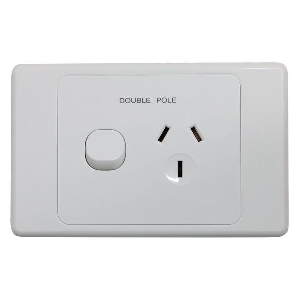 Single 10Amp Powerpoint / GPO Outlet - DOUBLE POLE