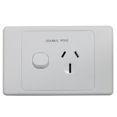Single 15Amp Powerpoint / GPO Outlet - DOUBLE POLE
