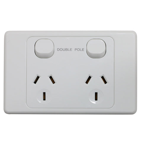 Double 10Amp Powerpoint / GPO Outlet - DOUBLE POLE