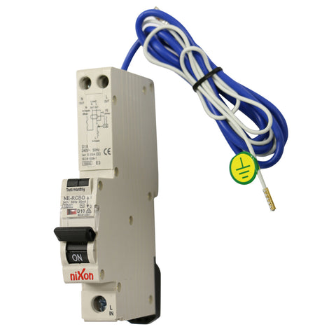 10AMP - RCBO with tail Single Module 10kA D Curve